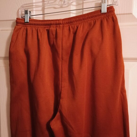 Womens Jennifer Lauren Burnt Orange Sweatpants, L, Hi Rise, Wide Leg, New - Picture 4 of 5